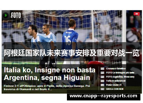 阿根廷国家队未来赛事安排及重要对战一览